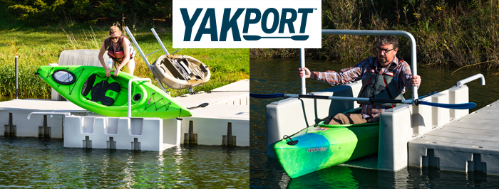 YAKport<sup>®</sup> Kayak Launch attacted to 1000 or 2000 Series Floating Dock
